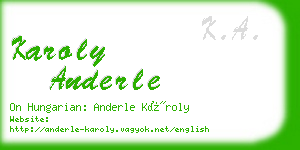 karoly anderle business card